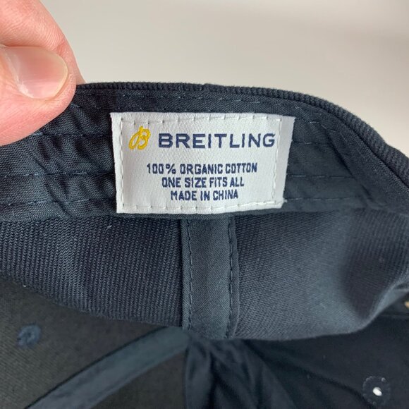 Breitling Watches Navy Blue Adjustable Leather Strapback Hat - Picture 5 of 5